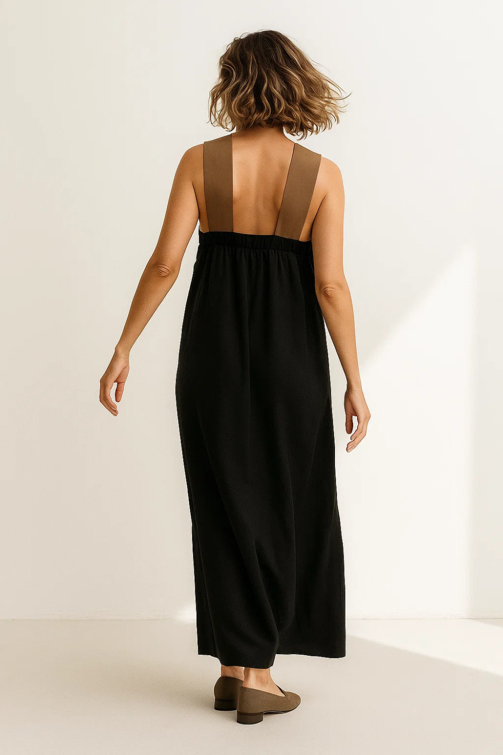 Robe Longue Femme | Bretelles Croisées | Coupe Fluide Élégante