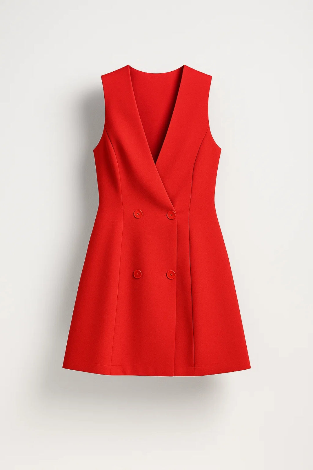 Robe Blazer Sans Manches | Élégante | Décolleté Profond Croisé