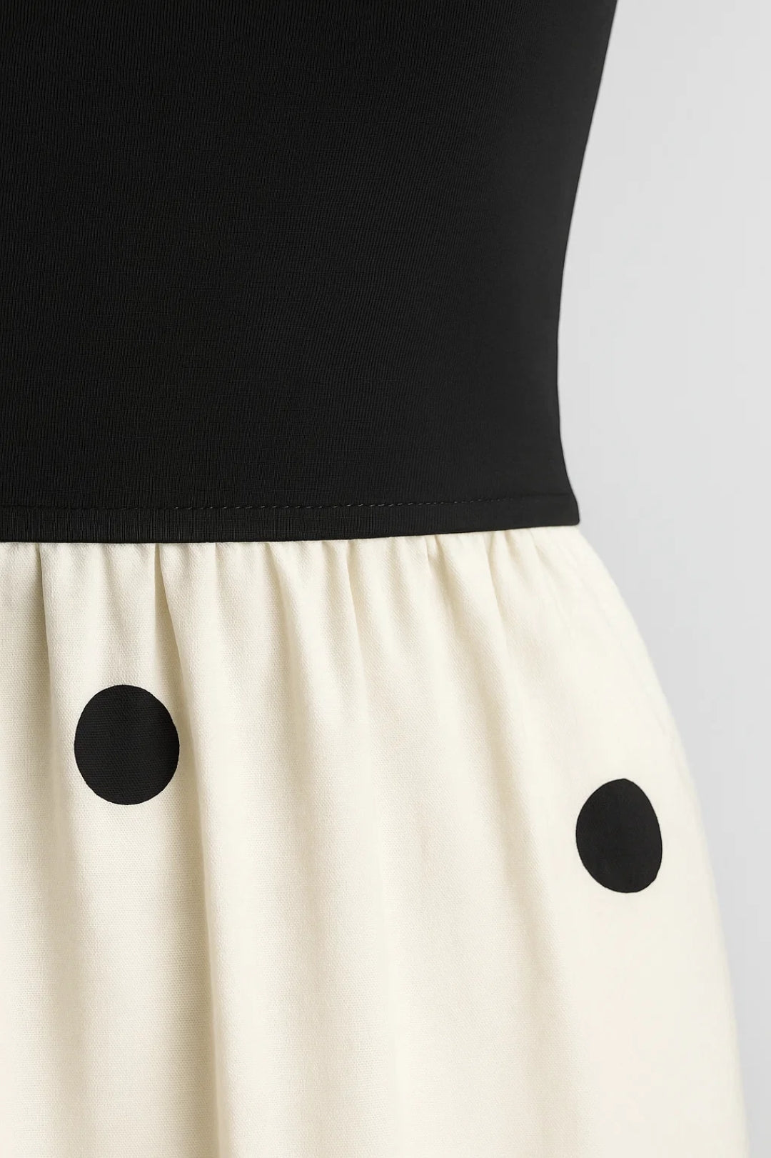 Robe Bustier Longue | Taille Haute | Motif à Pois