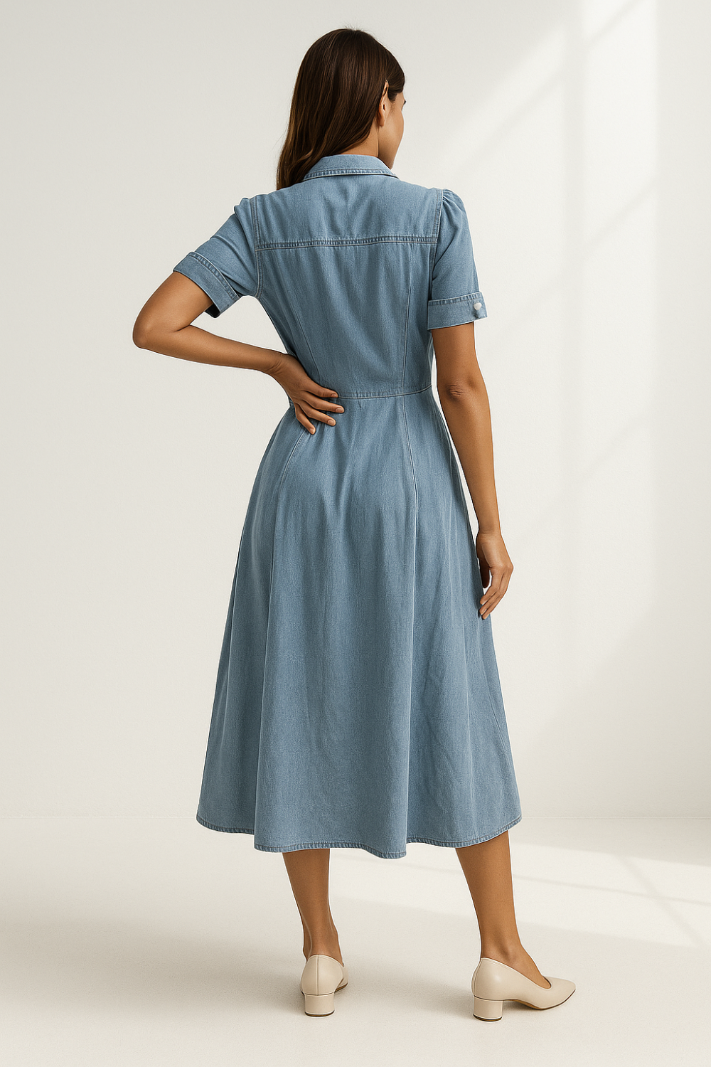 Robe Chemise en Jean Femme | Taille Élastique | Pratique et Tendance