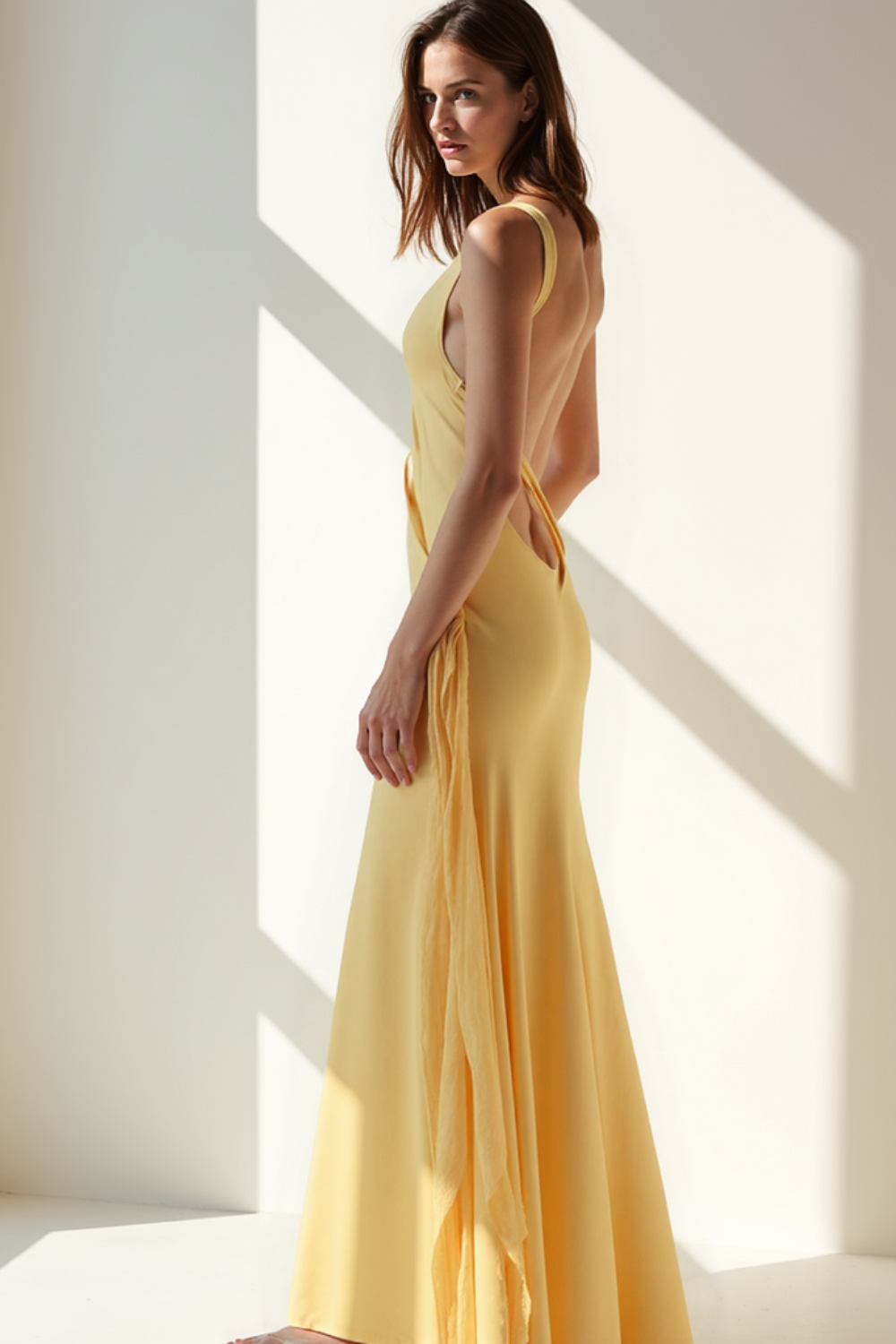 Robe Longue Femme | Asymétrique Élégante | Satin Fluide Brillant