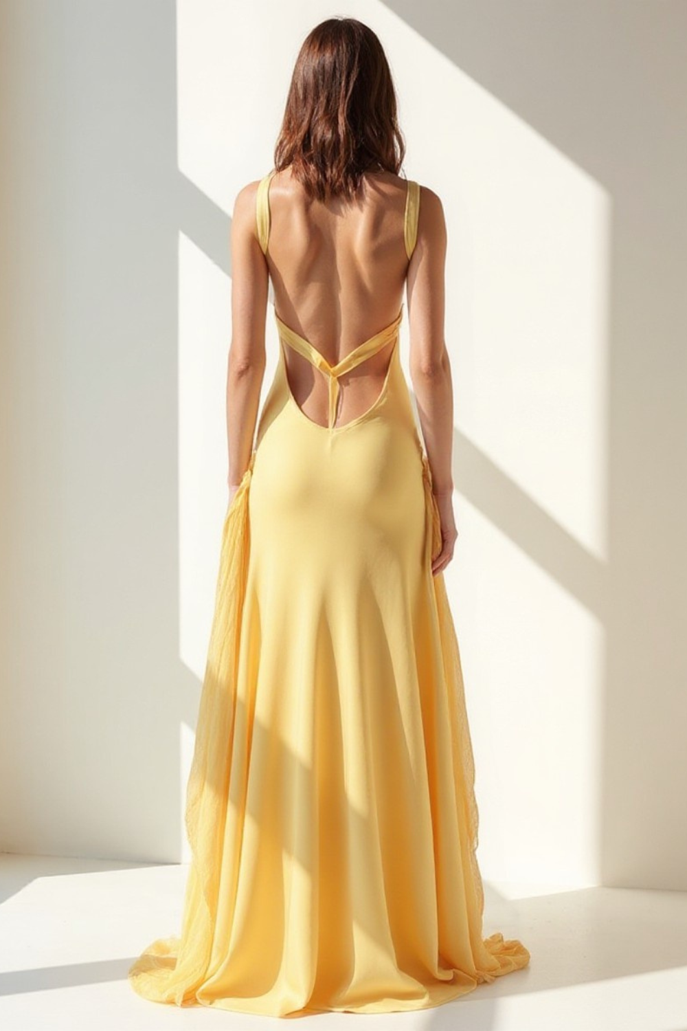 Robe Longue Femme | Asymétrique Élégante | Satin Fluide Brillant