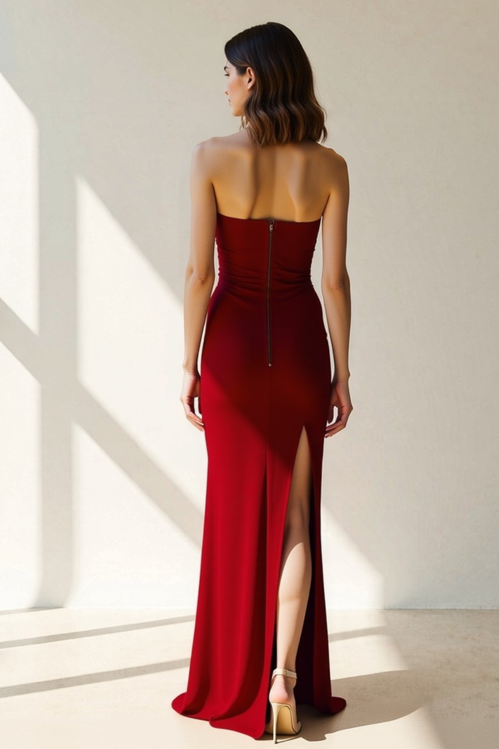 Robe Longue Femme | Bandeau Élégant | Fente Haute Fluide
