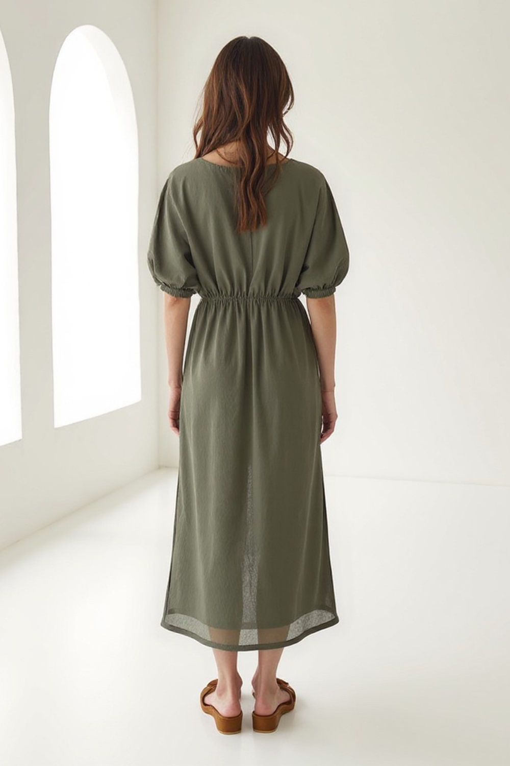 Robe Longue Femme | Taille Élastique | Tissu Fluide Ice Silk