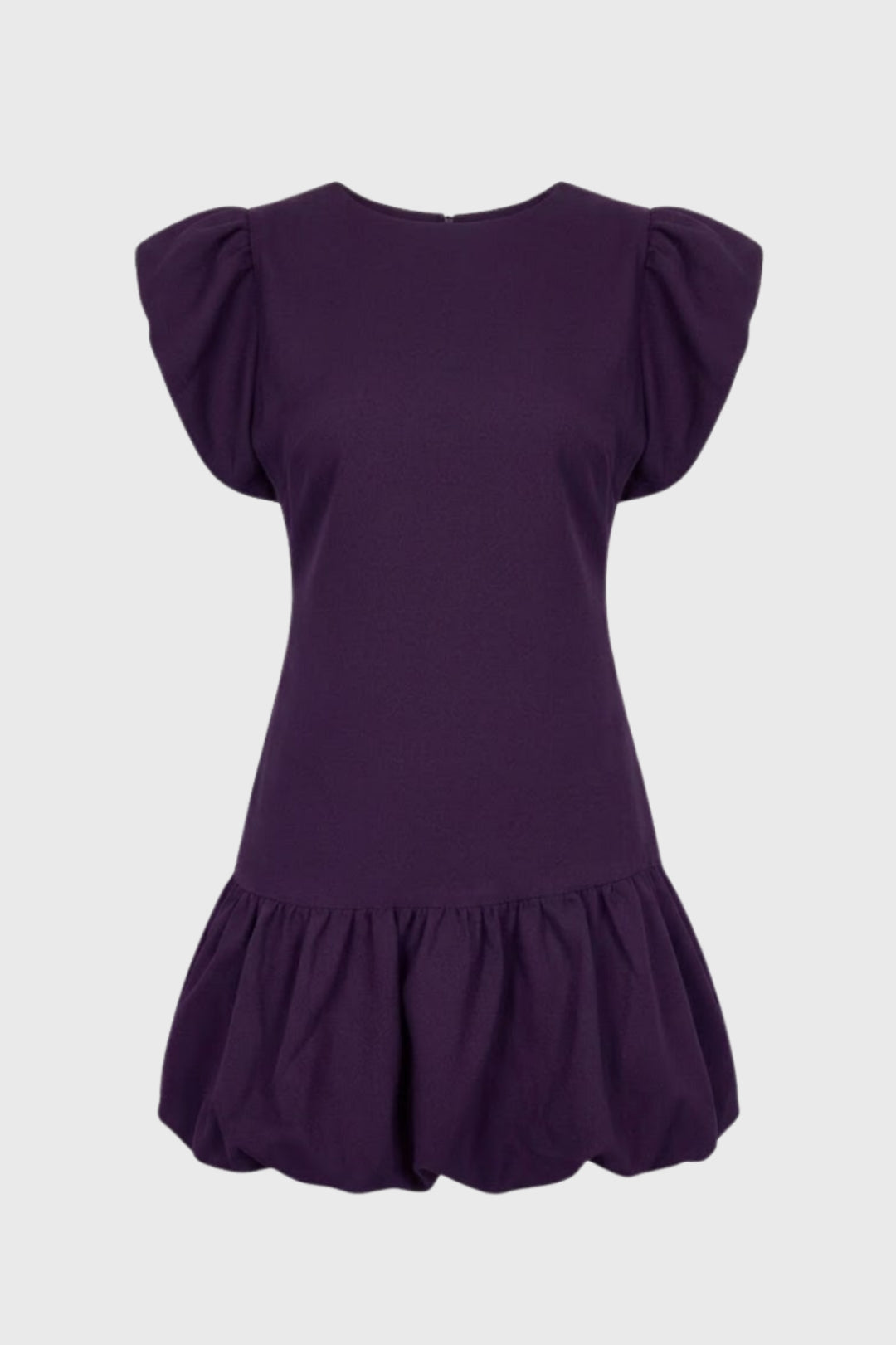 Robe Femme Mini - Manches Bouffantes Ourlet Ballon Col Rond