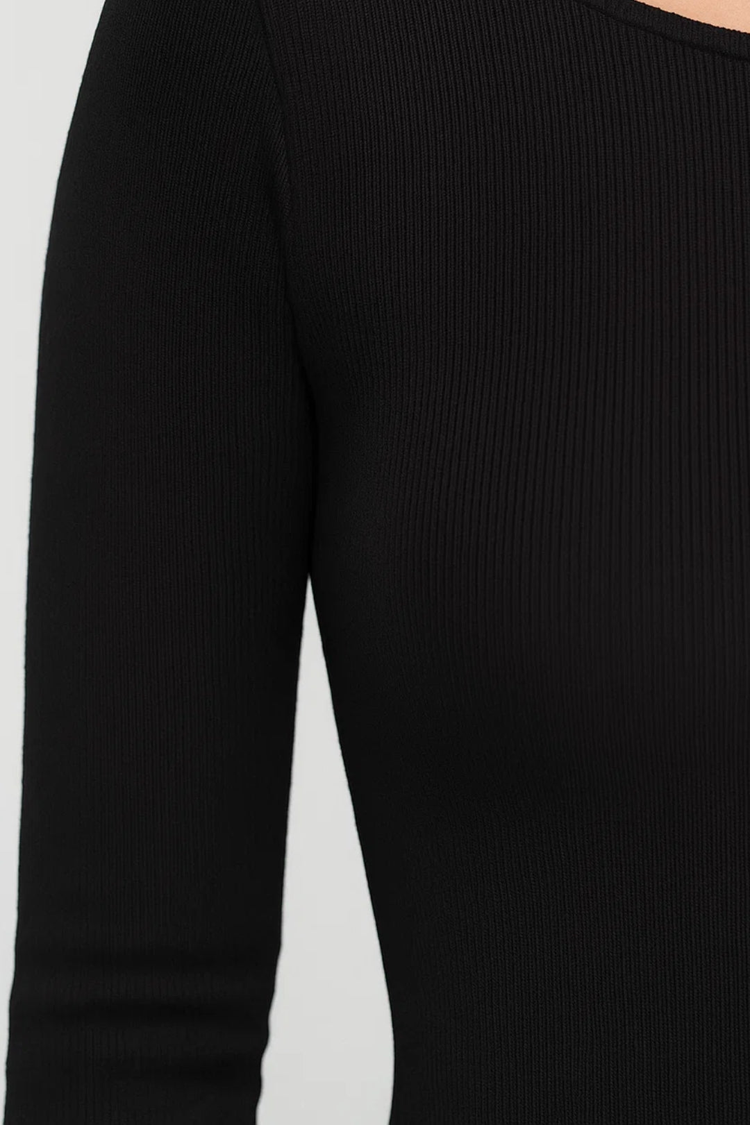 Robe Longue Ajustée à Manches Longues | Tissu Extensible | Élégance Moderne