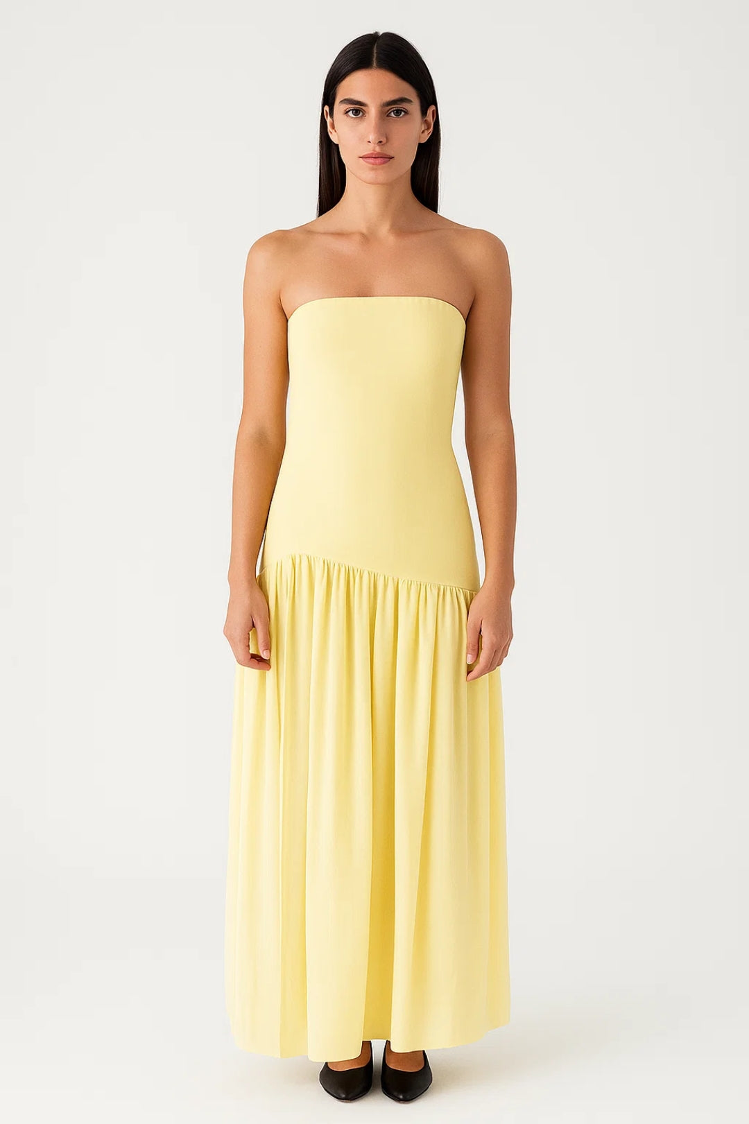 Robe Longue Bustier | Sans Bretelles | Tissu Fluide