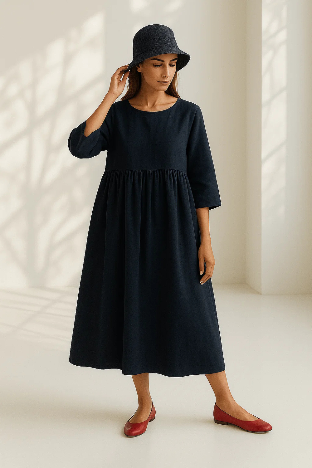 Robe Longue Femme | Coton Naturel | Coupe Ample et Confortable