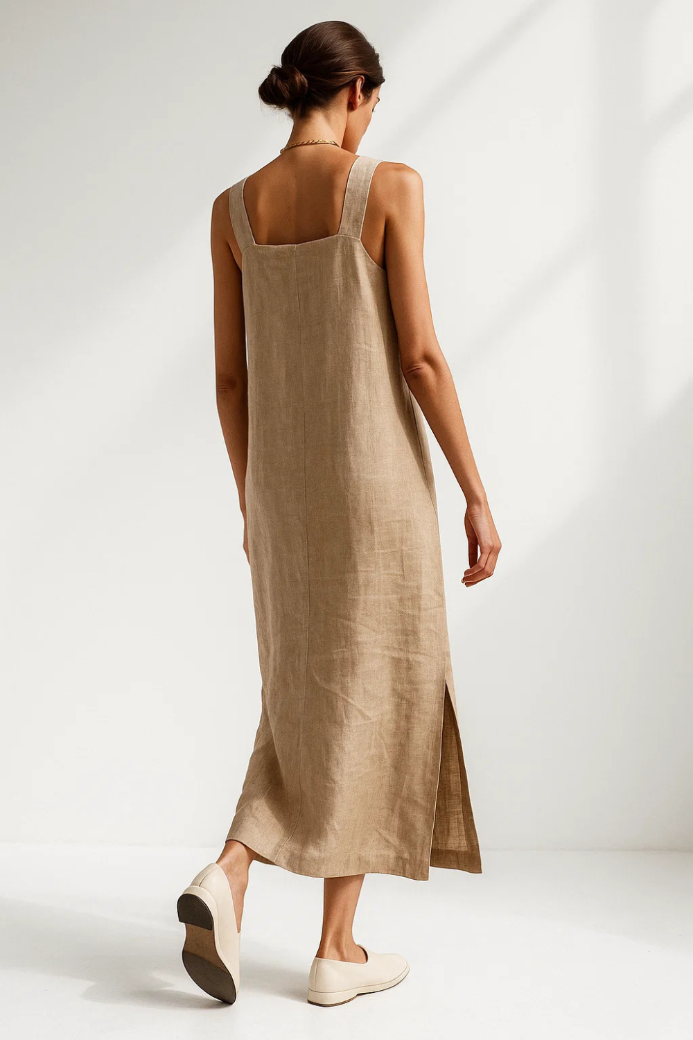 Robe Longue Femme | Lin Naturel Respirant | Bretelle Asymétrique