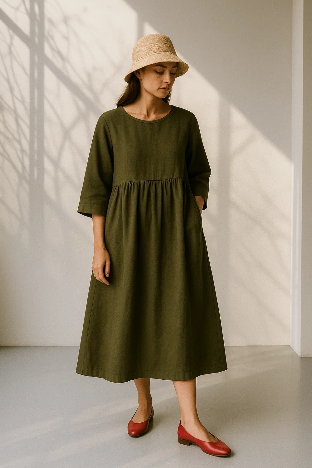 Robe Longue Femme | Coton Naturel | Coupe Ample et Confortable