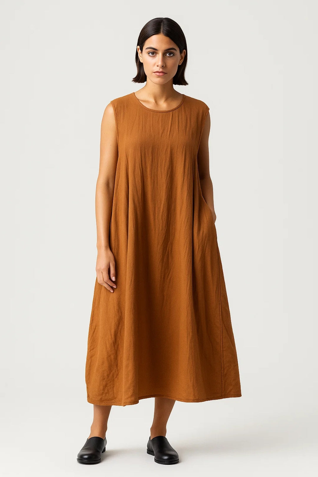 Robe Longue Sans Manches en Lin | Lin Naturel | Confort Estival