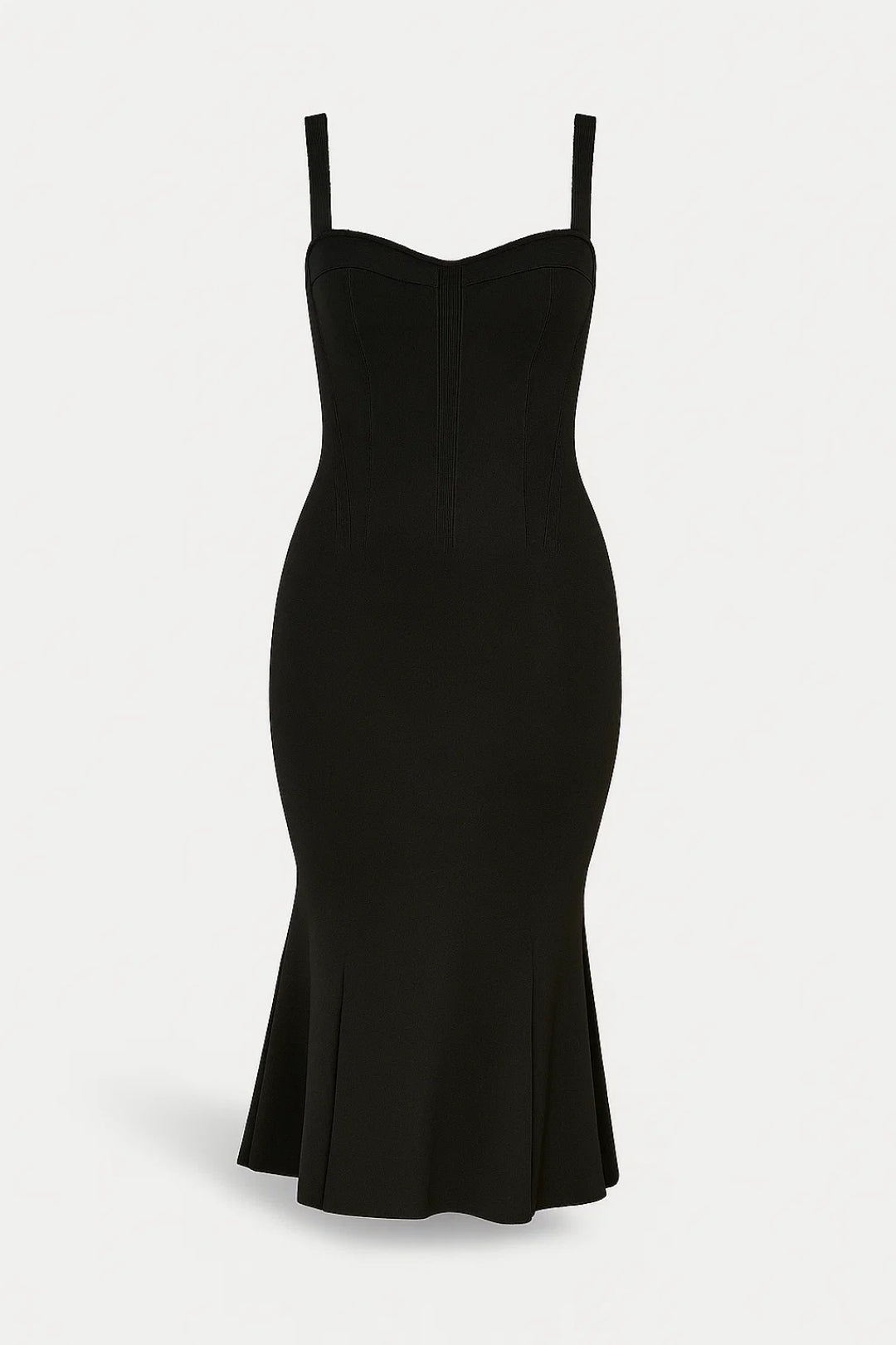 Robe Midi à Bretelles | Robe Ajustée Évasée | Légère et Respirante