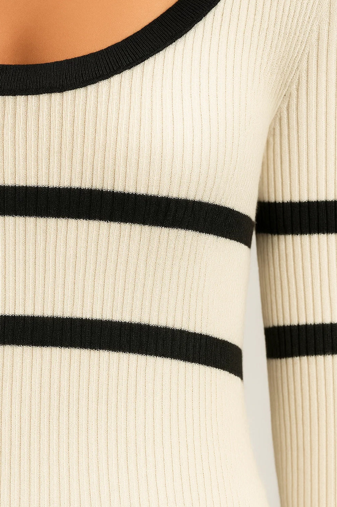 Robe Pull Longue Rayée | Robe d’Hiver Confortable | Élégante et Douillette