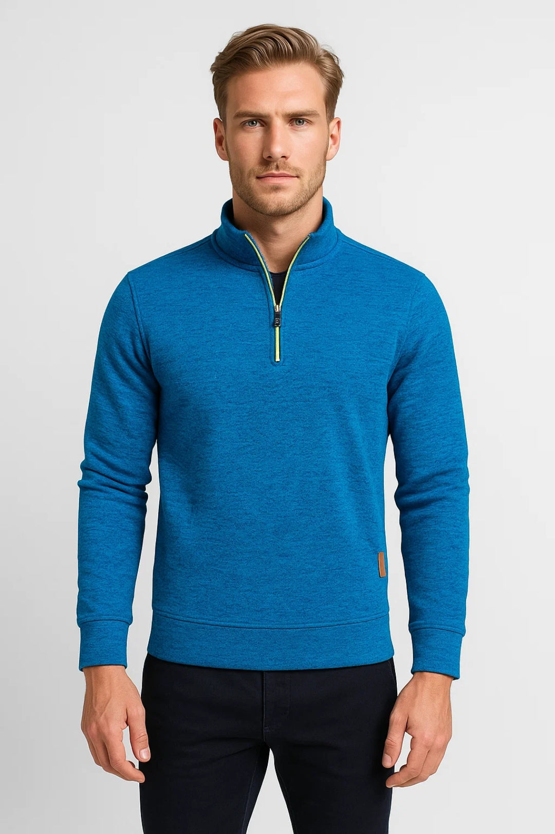 Sweat Homme | Col Zippé 1/2 Style Moderne | Coupe Droite pour Hiver