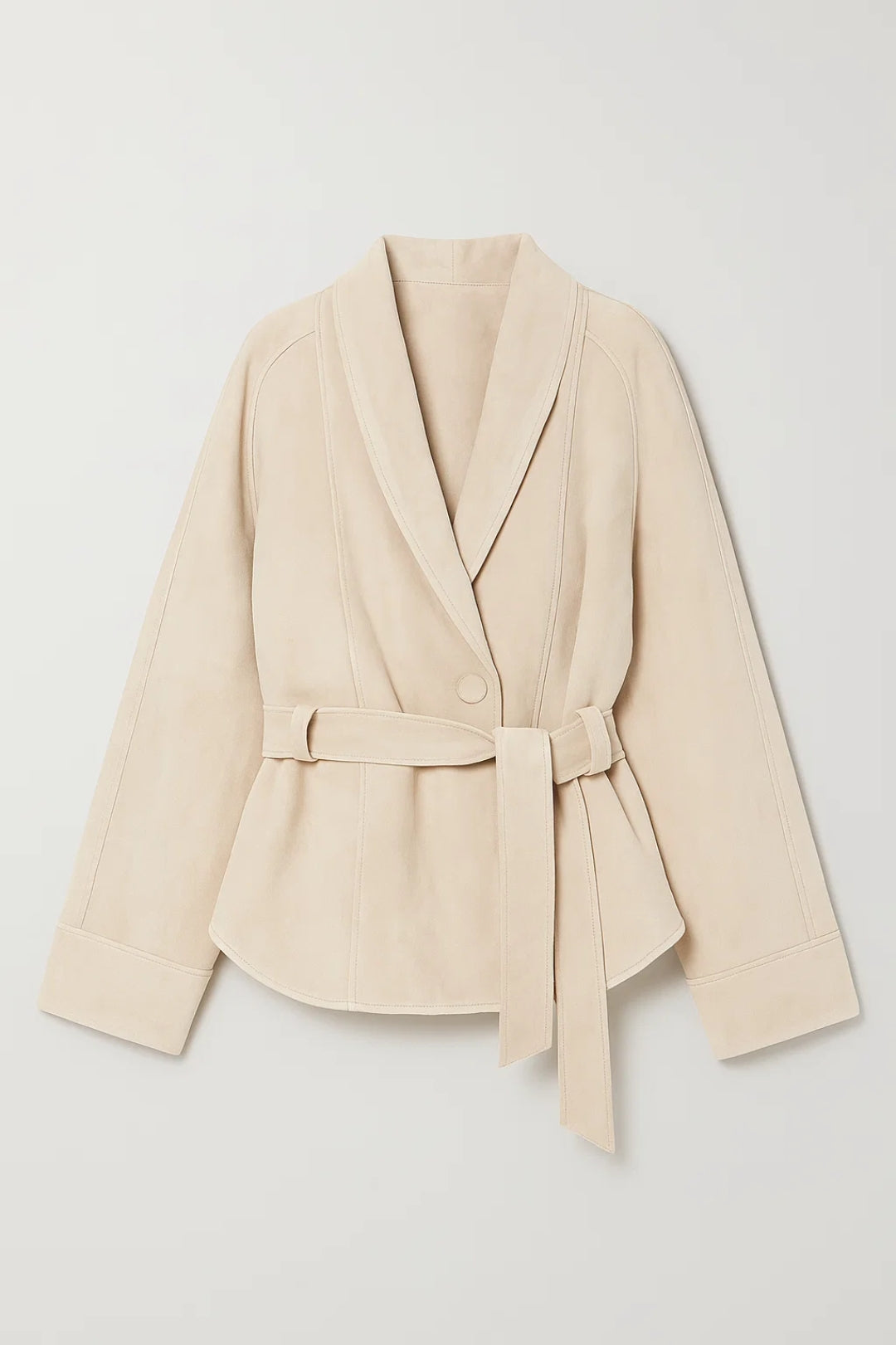 Veste Ceinturée Élégante | Blouson à col châle pour femme | Doux et Structuré