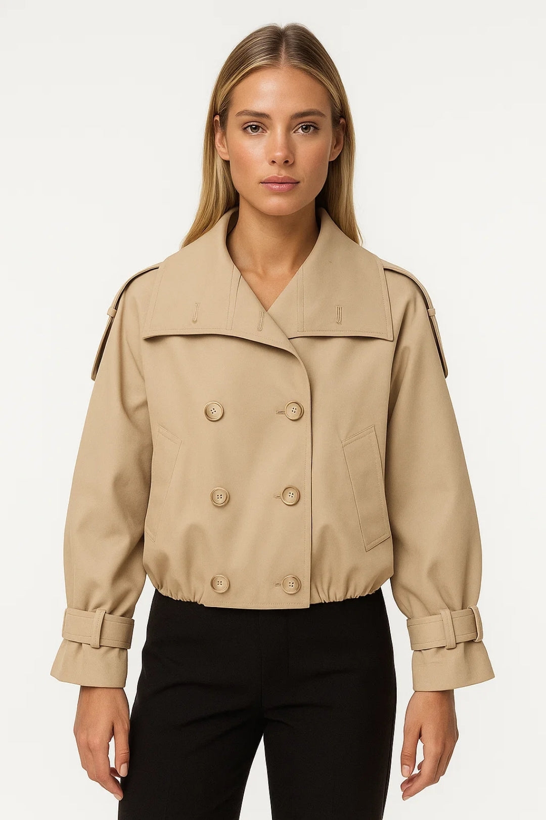 Veste Croppée Style Trench | Veste femme | Structurée et Tendance