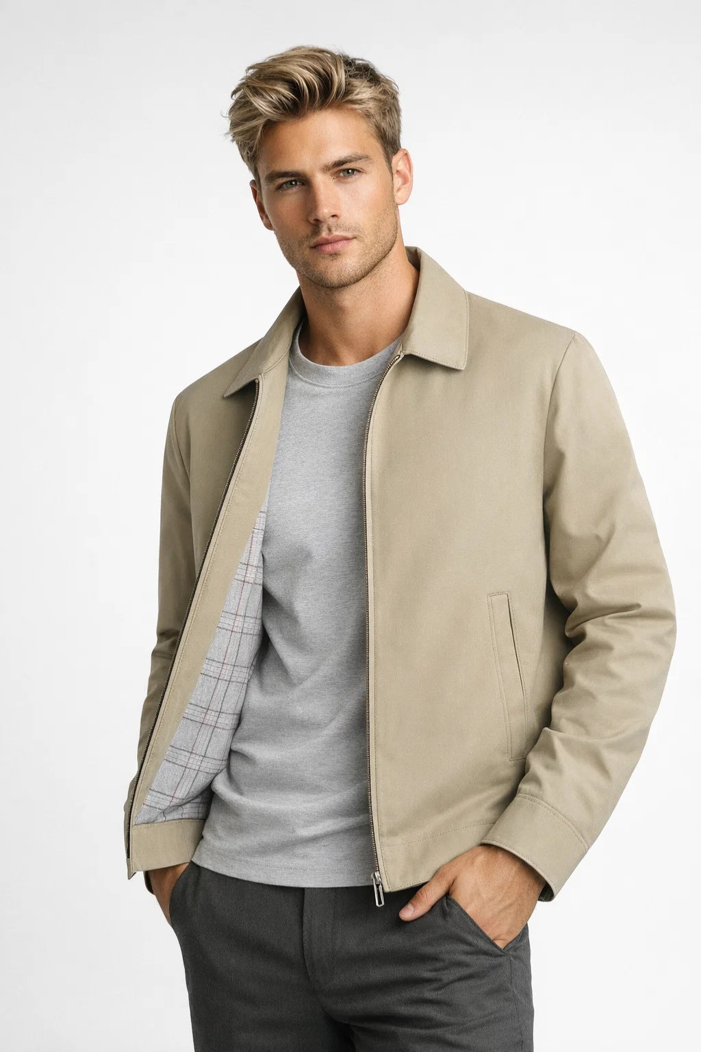 Veste Homme | business casual & minimaliste | doublure carreaux pour Printemps