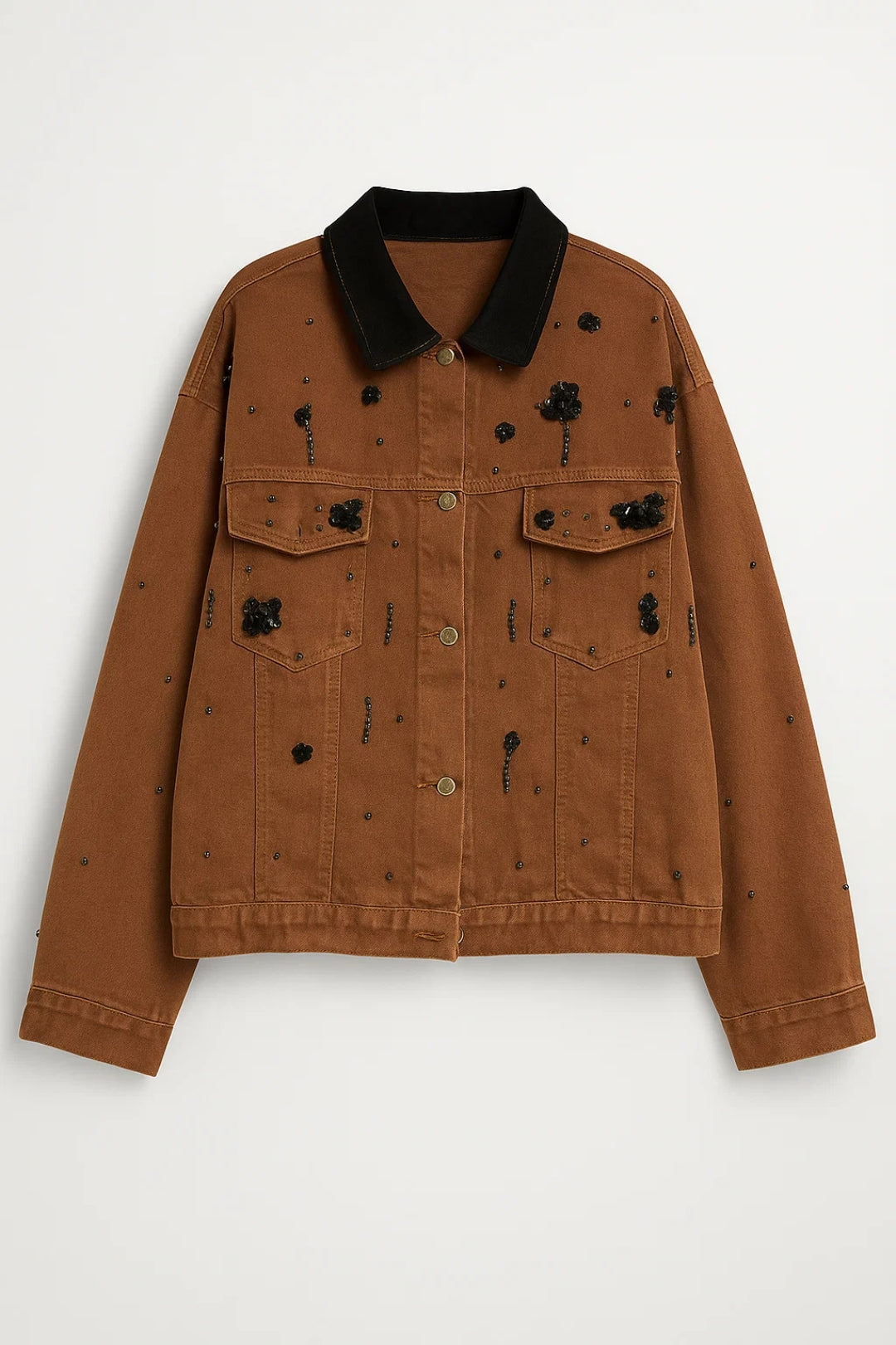 Veste en Jean Femme | court oversize | détails texturés pour Mi-Saison