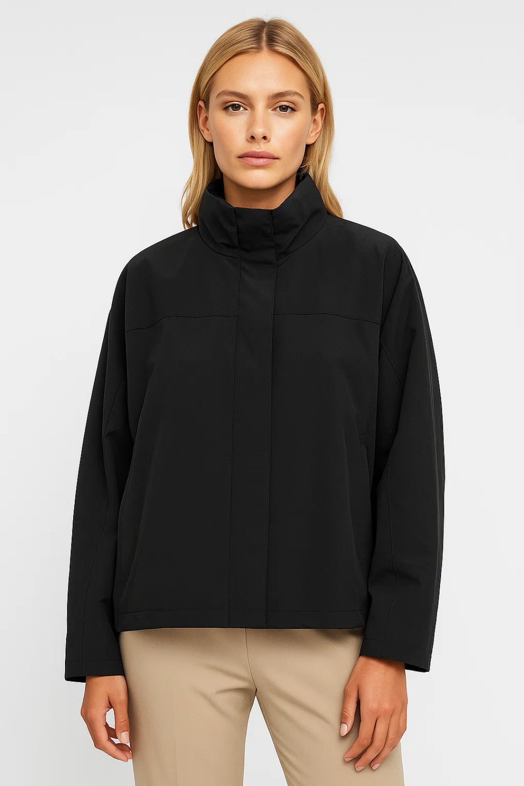 Veste mi-saison Élégante | Blouson à col montant | Léger et structuré