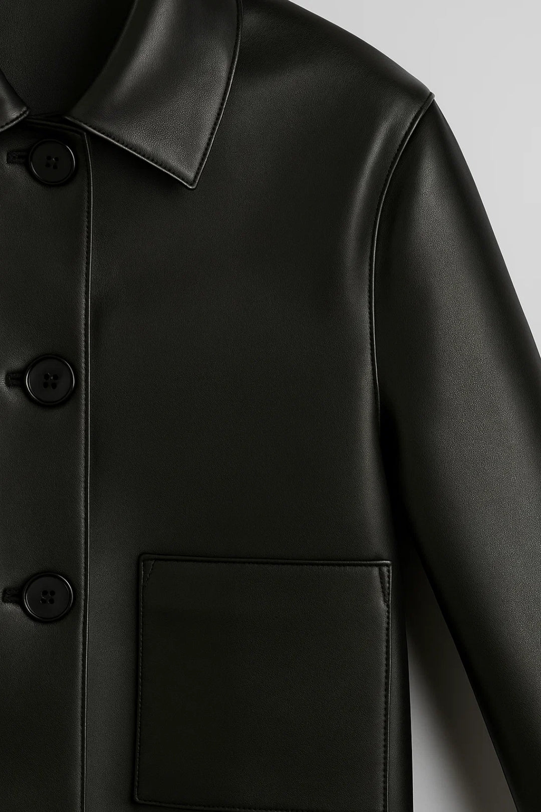 Blouson d’Automne en Similicuir | Élégant | Coupe Droite et Moderne