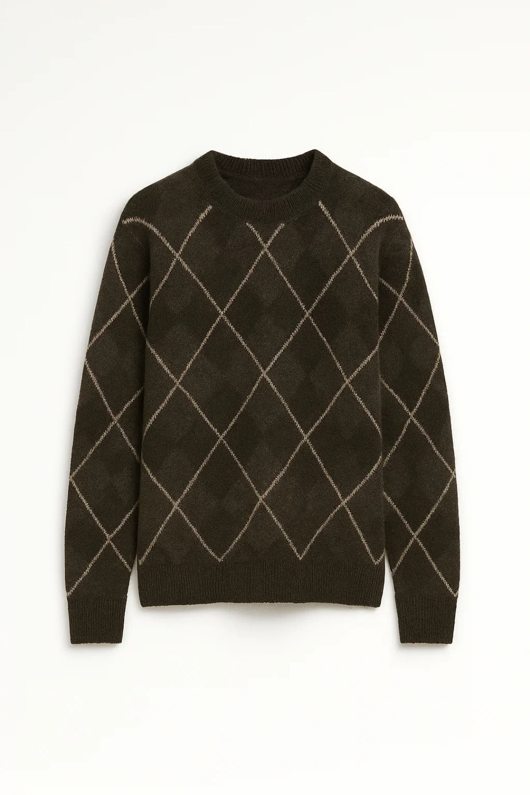 Pull à Carreaux Femme | Pull à Col Rond Classique | Élégant et Confortable