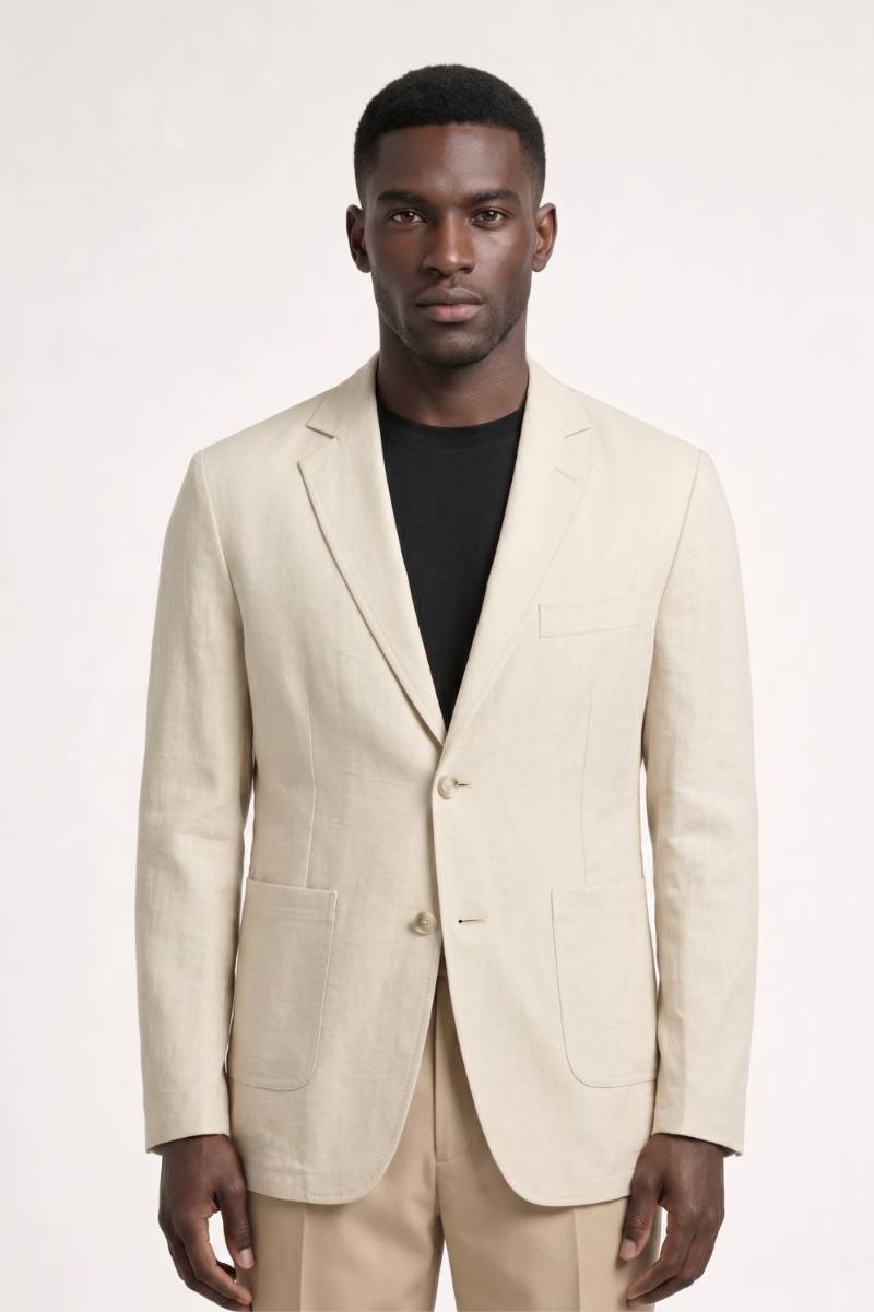 Blazer Homme - Deux Boutons Revers Crantés Finition Soignée | Chic — Beige