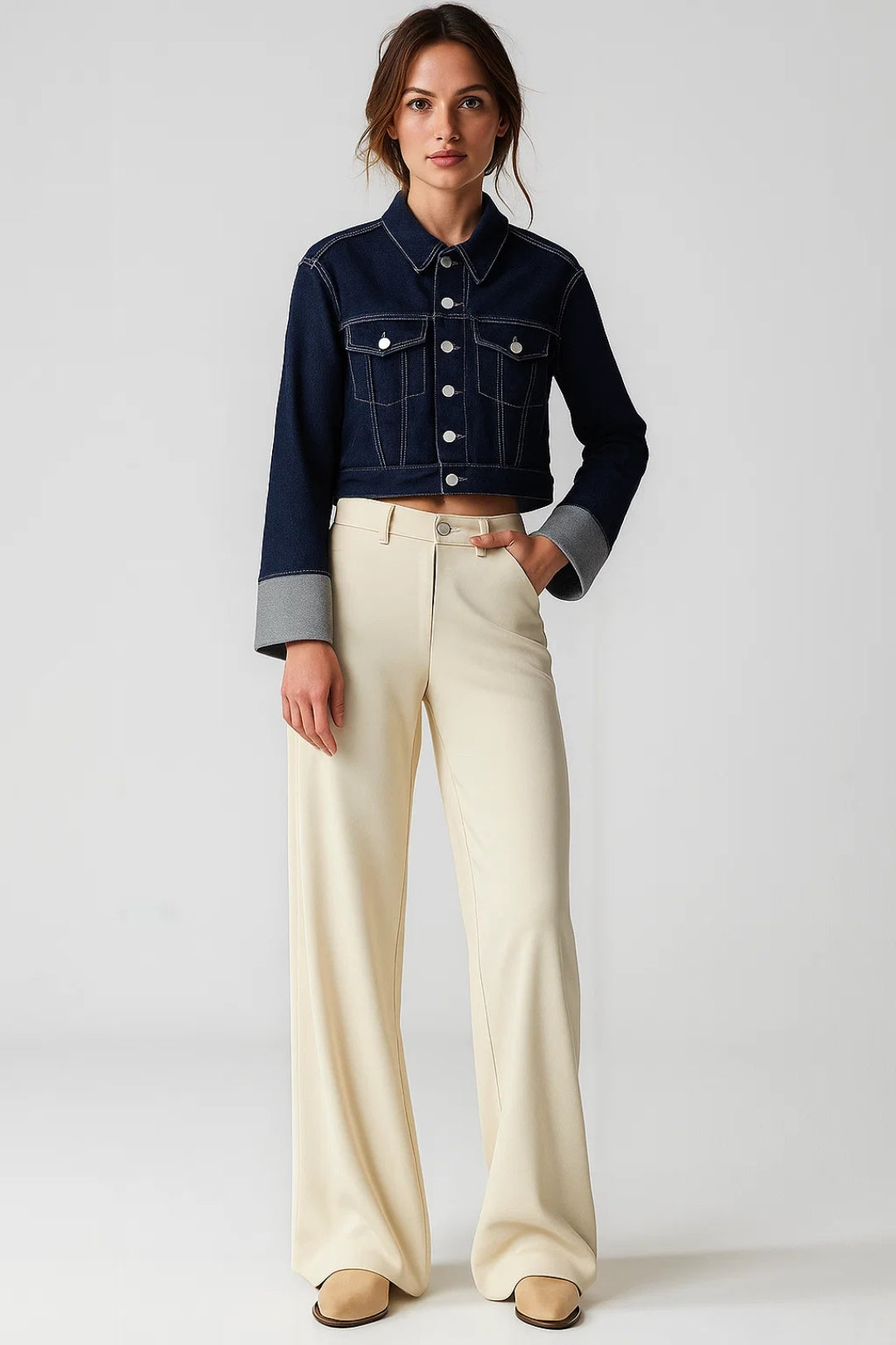 Manteau Court en Jean | Style Moderne et Polyvalent | Confort Quotidien