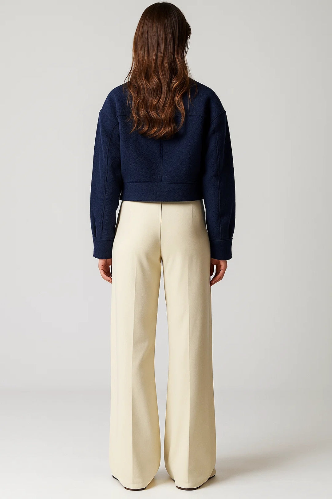 Manteau Court en Laine | Bleu Marine | Style Structuré et Moderne