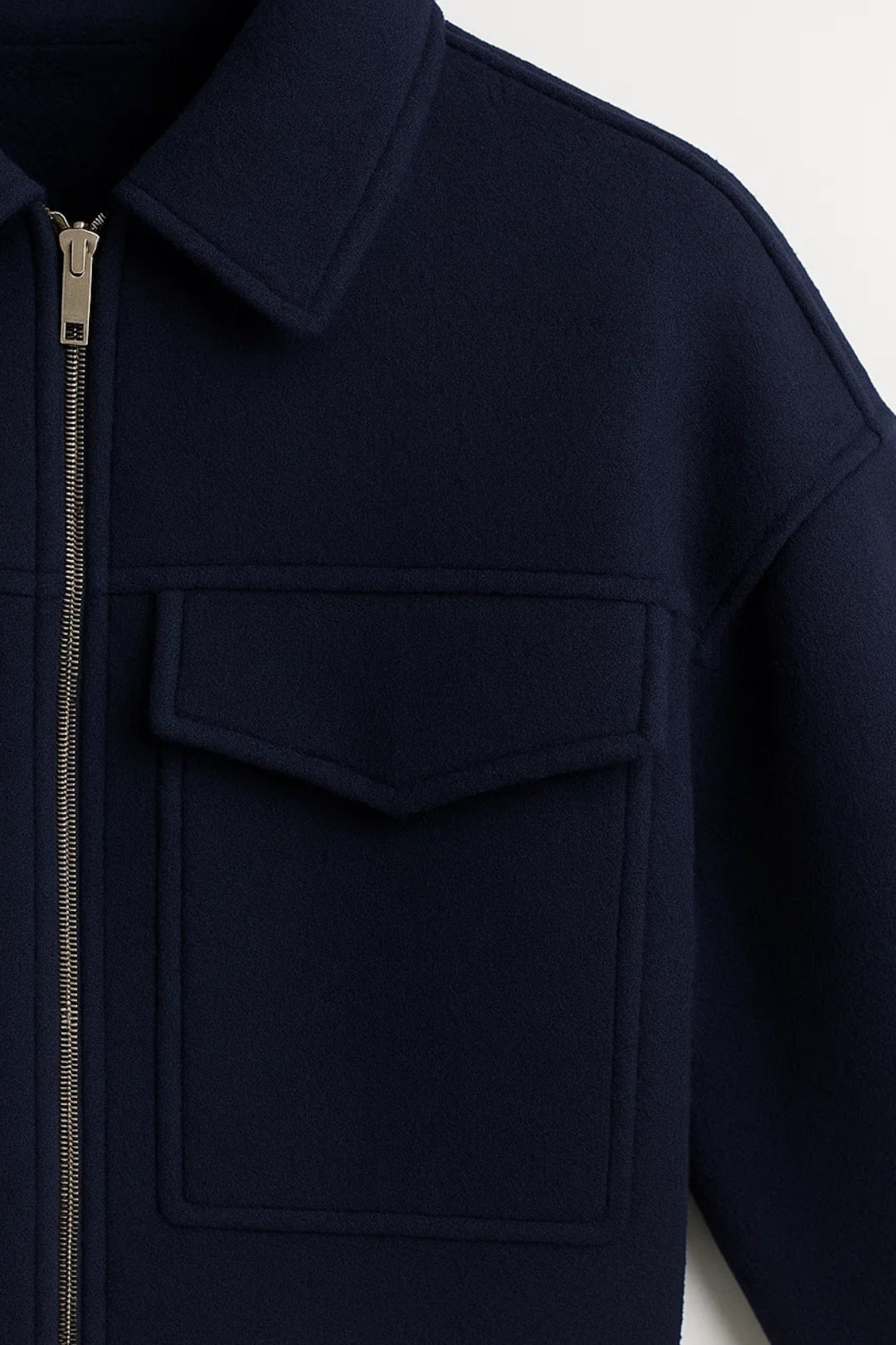 Manteau Court en Laine | Bleu Marine | Style Structuré et Moderne