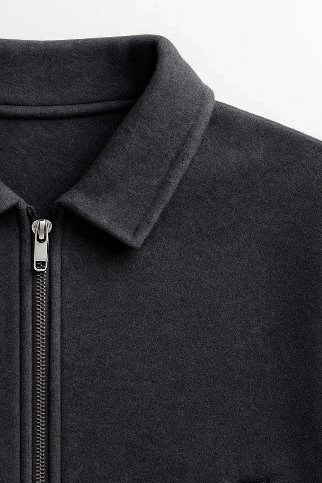 Manteau Court en Laine | Gris Foncé | Coupe Décontractée et Moderne