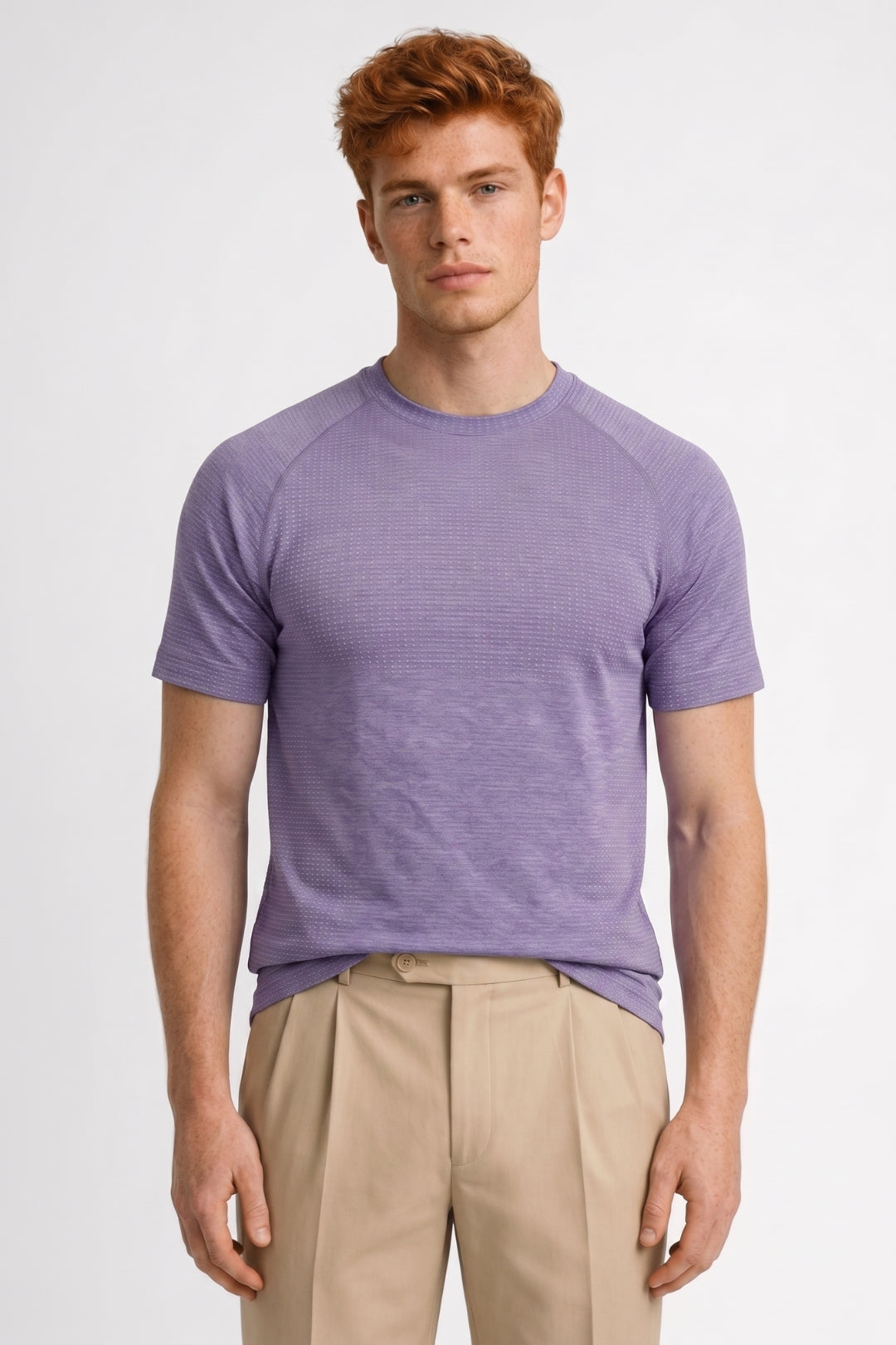 T-Shirt Homme - Texture Gaufrée Col Rond | Sport Élégant