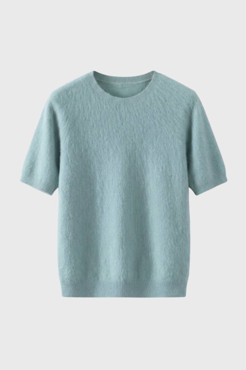 Pull Homme - Manches Courtes Col Rond | Décontracté — Vert Clair
