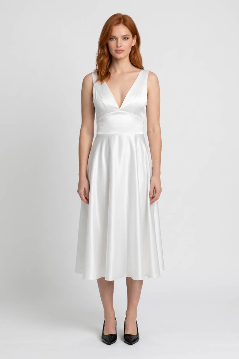 Robe midi Femme - Décolleté V Profond Taille Empire | Élégant