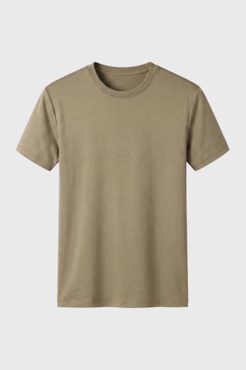 T-shirt Homme - Col Rond Coupe Classique | Décontracté — Beige