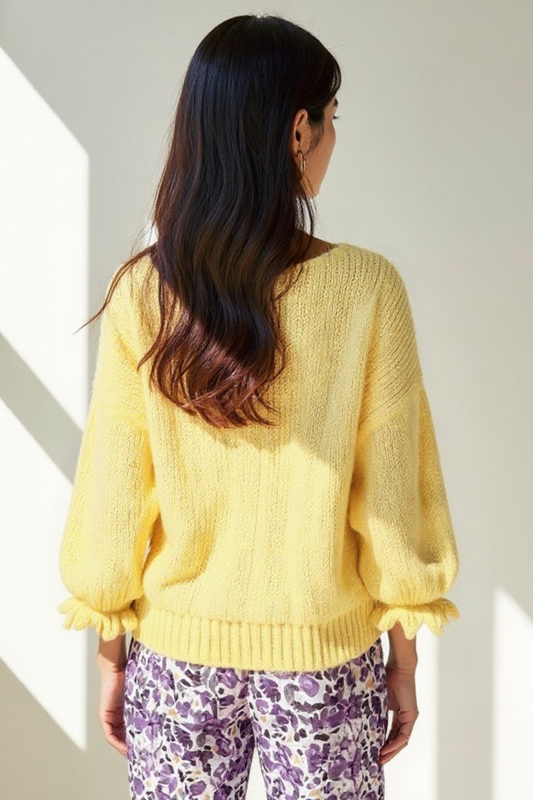 Cardigan à Liens en Maille Douce | Manches Bouffantes | Style Décontracté