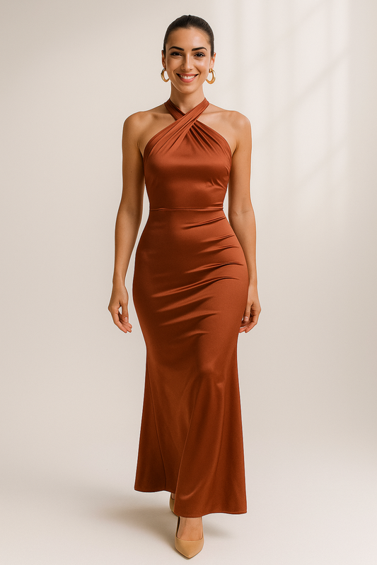 Robe Longue Femme | Tissu Extensible Sculptant | Élégance Minimaliste