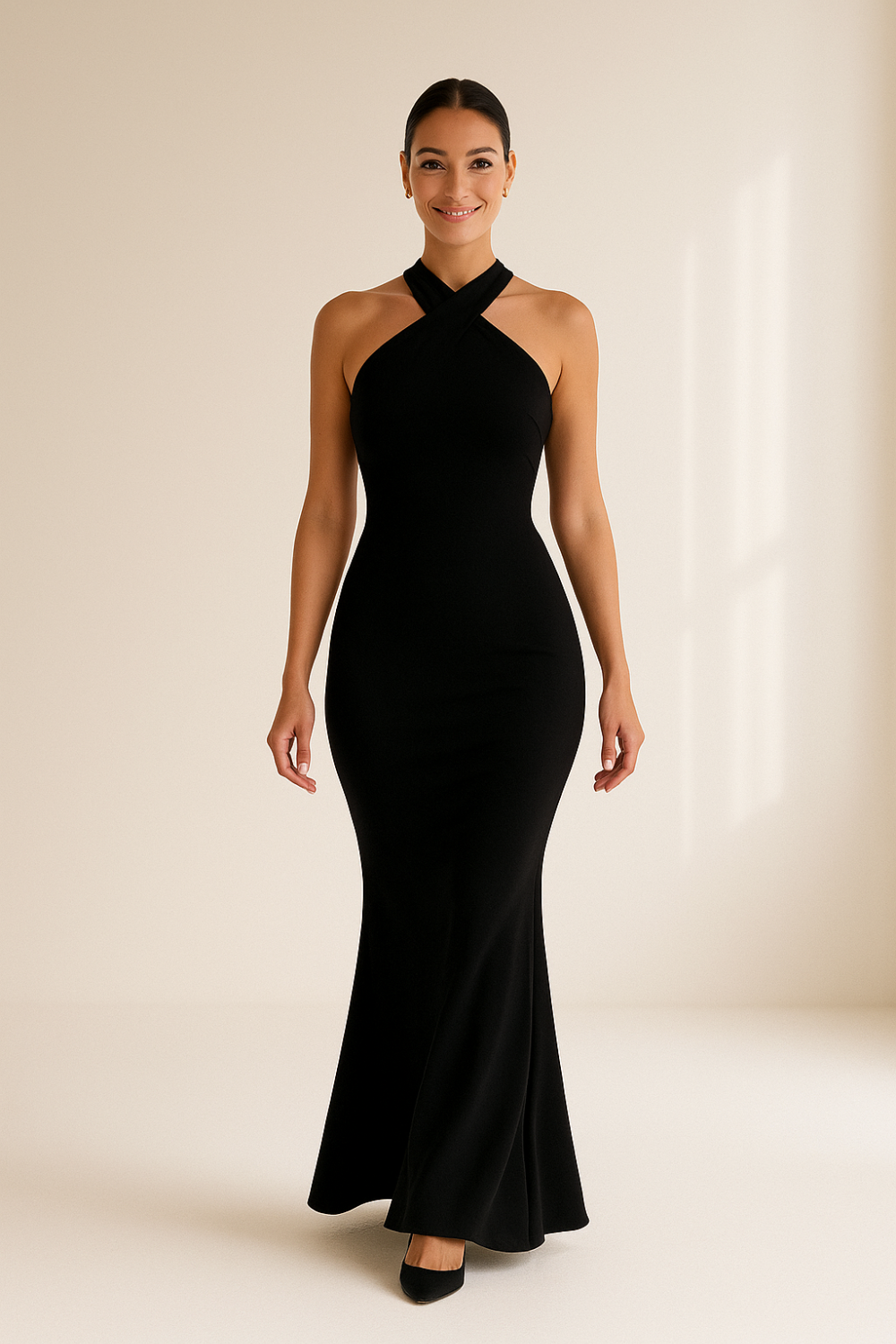 Robe Longue Femme | Tissu Extensible Sculptant | Élégance Minimaliste