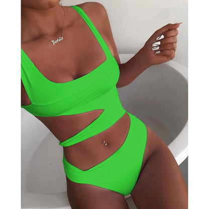 Anaïs - Bikini Femme Maillot de Bain Tendance Taille Haute avec Découpes à la Taille