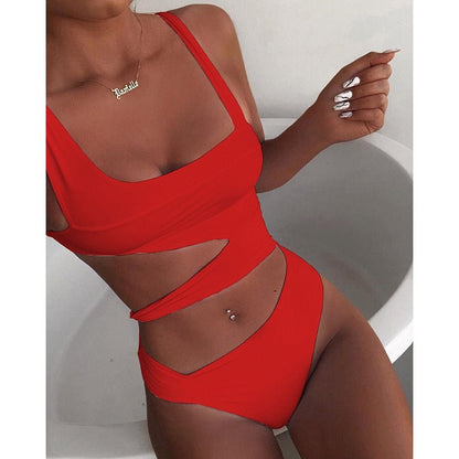 Anaïs - Bikini Femme Maillot de Bain Tendance Taille Haute avec Découpes à la Taille
