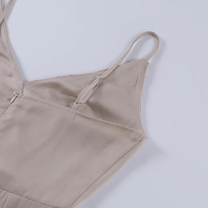 Anaïs - Robe Invitée Mariage Femme Sexy Col Bénitier et Fente Haute