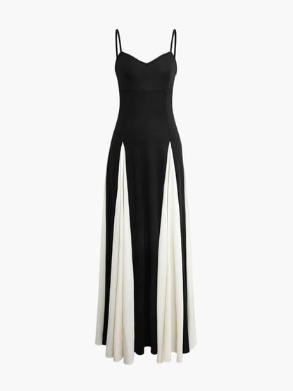 Anaïs - Robe Maxi Élégante Invitée Mariage Femme avec Bustier et Jupe Bicolore Évasée