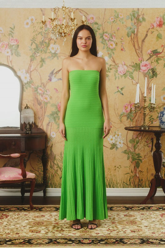 Anaïs - Robe de Soirée Longue Femme Élégante Bustier sans Bretelles avec Coupe Sirène Plissée