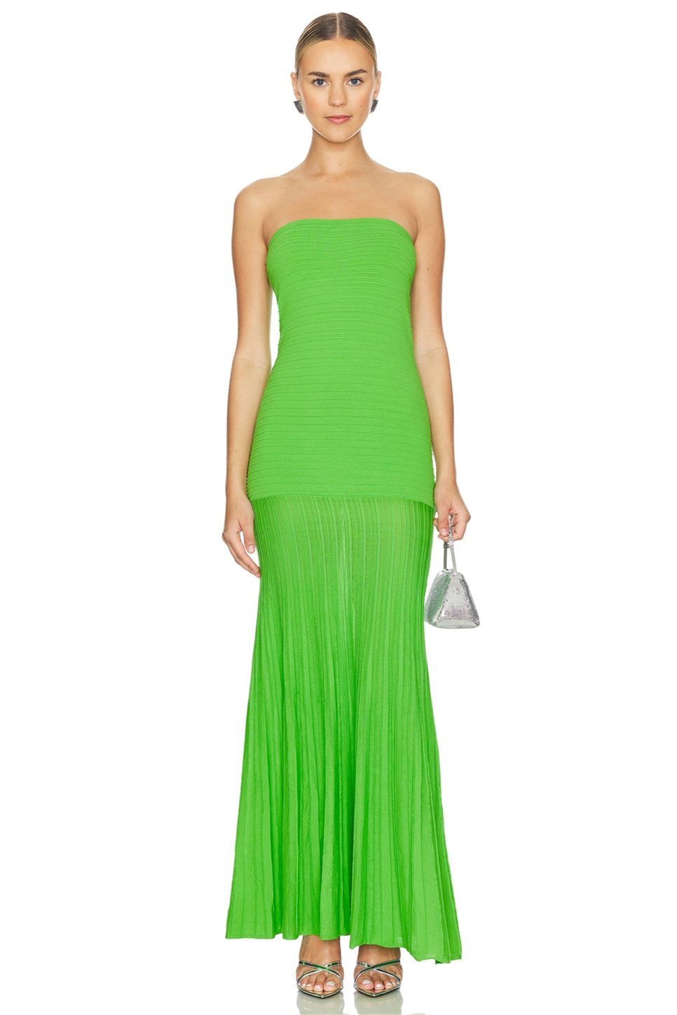 Anaïs - Robe de Soirée Longue Femme Élégante Bustier sans Bretelles avec Coupe Sirène Plissée