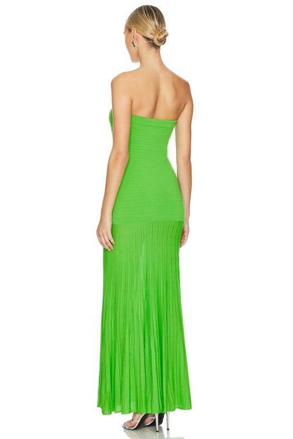 Anaïs - Robe de Soirée Longue Femme Élégante Bustier sans Bretelles avec Coupe Sirène Plissée