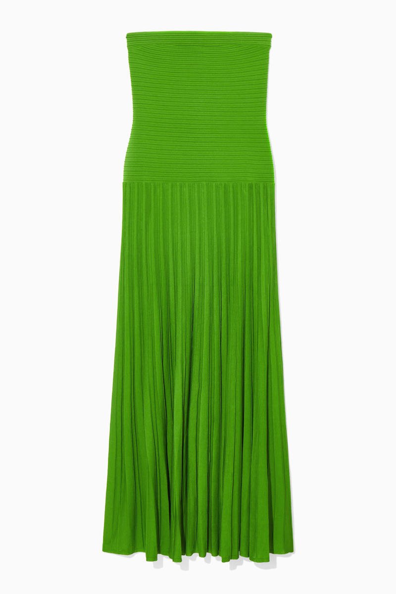 Anaïs - Robe de Soirée Longue Femme Élégante Bustier sans Bretelles avec Coupe Sirène Plissée