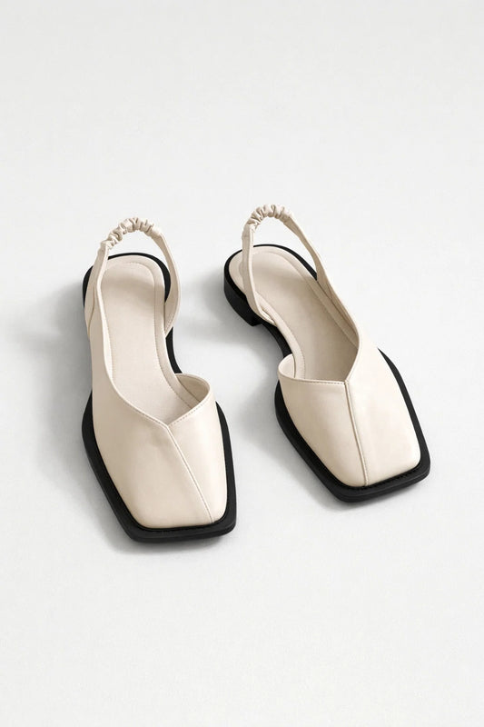 Ballerines Femme - Slingback Bout Carré Semelle Contrastée | Chic