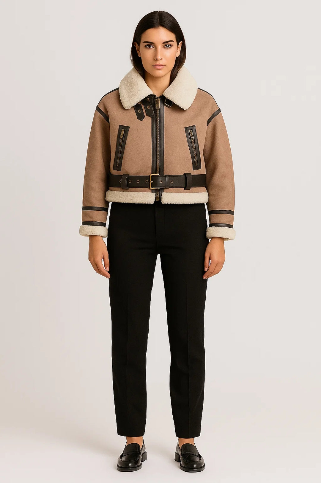 Vestes Hiver | Veste aviateur doublée femme | Chaude et structurée pour les journées froides