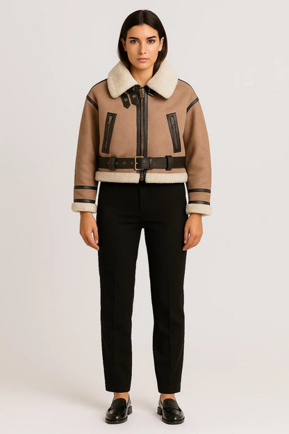 Vestes Hiver | Veste aviateur doublée femme | Chaude et structurée pour les journées froides