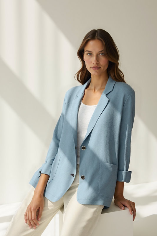 Veste Légère Femme | Coton-Lin Naturel | Style Décontracté Chic