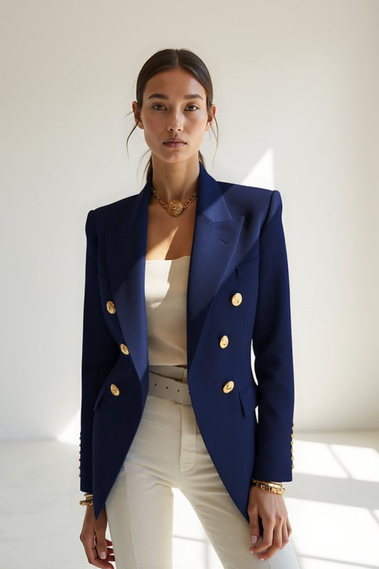 Blazer Femme | Coupe Cintrée et Élégance Classique | Disponible en Blanc, Noir et Bleu Marine